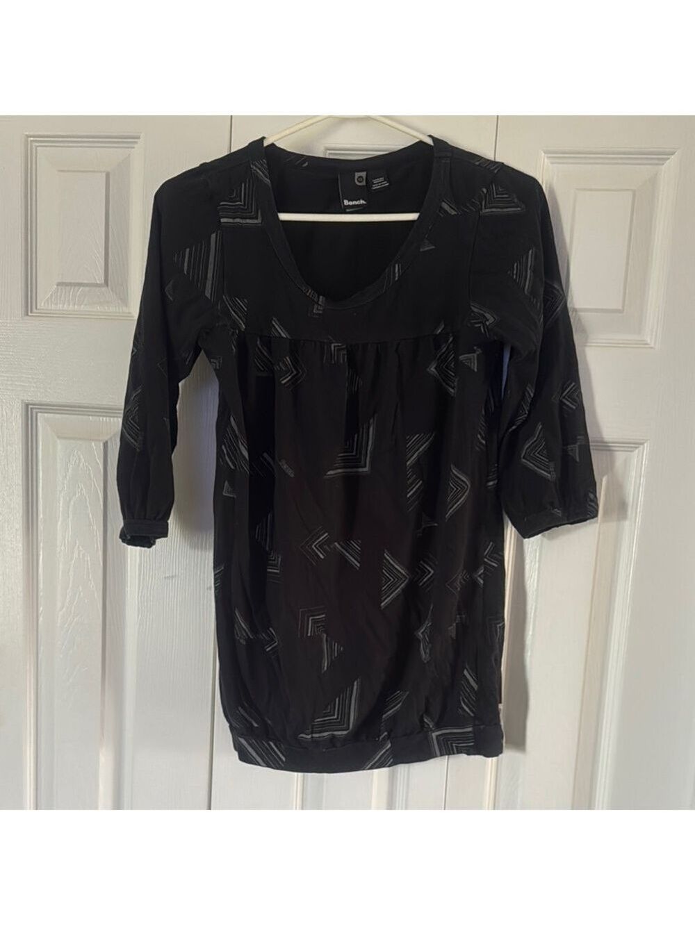 Bench Black Graphic 3/4 Sleeve Blouse